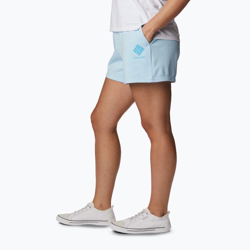 Шорти трекінгові жіночі Columbia Logo III French Terry spring blue/atoll logo 3