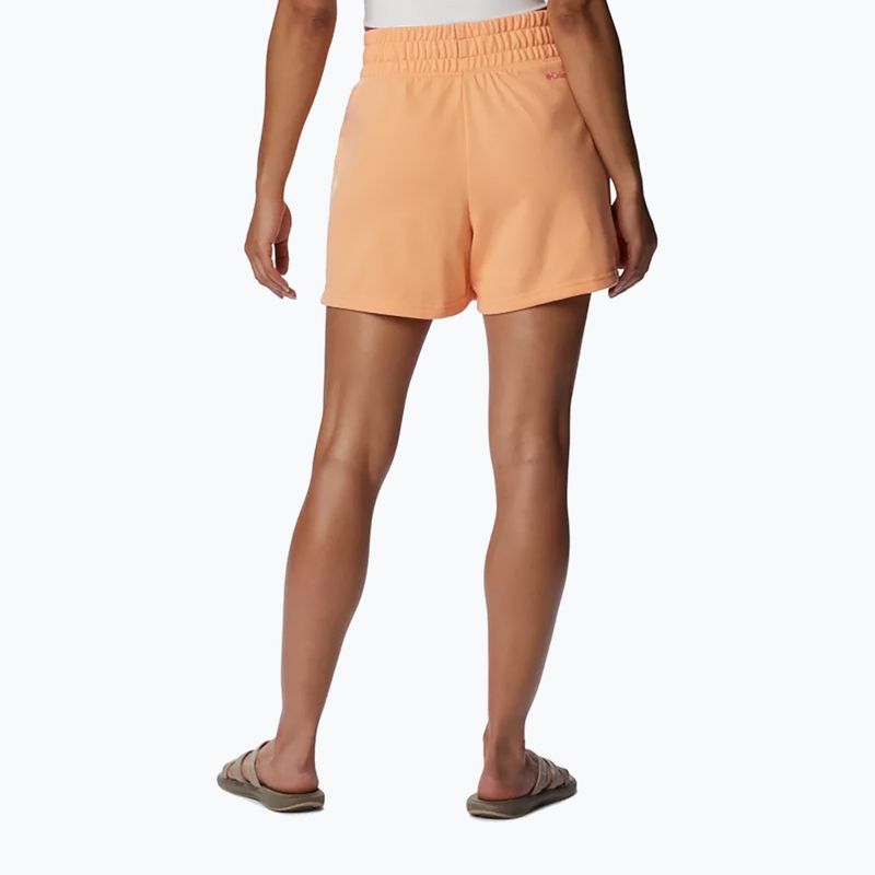 Шорти трекінгові жіночі Columbia Logo III French Terry peach/wild geranium logo 2