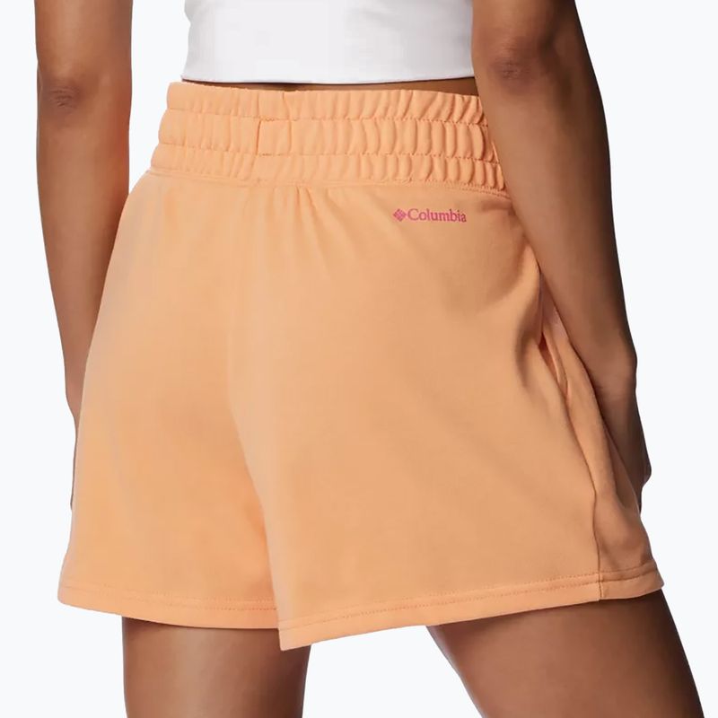 Шорти трекінгові жіночі Columbia Logo III French Terry peach/wild geranium logo 5