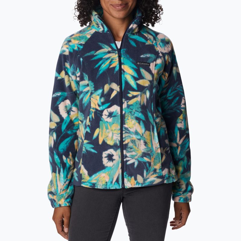 Кофта трекінгова жіноча Columbia Benton Springs Printed Fleece bright aqua/wisterian