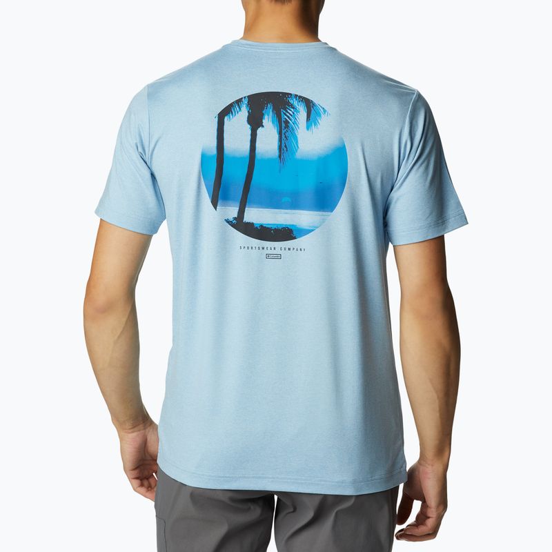 Футболка трекінгова чоловіча Columbia Tech Trail Graphic jet stream hthr/palmscape tonal graphic 2