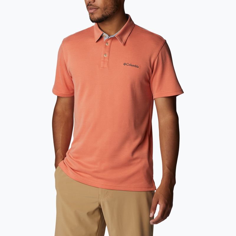 Футболка трекінгова чоловіча Columbia Nelson Point Polo desert orange 3