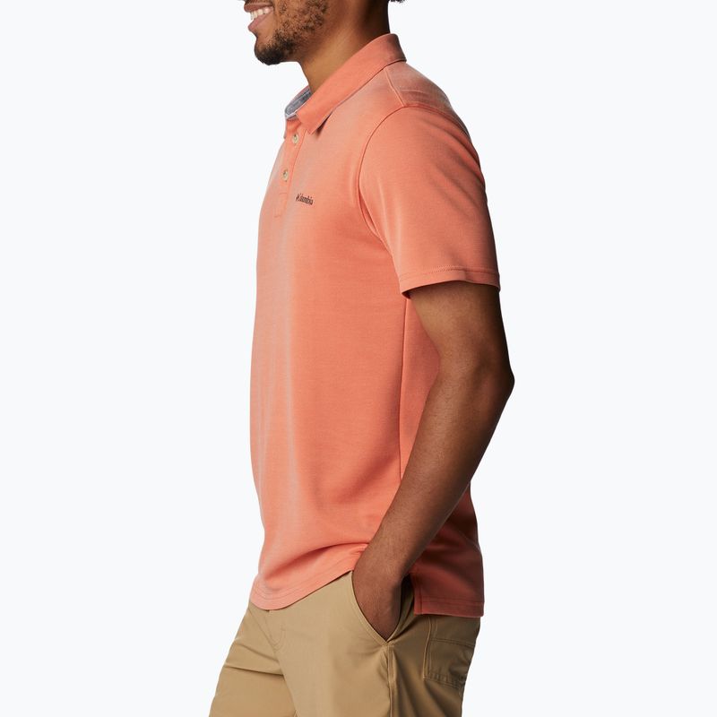 Футболка трекінгова чоловіча Columbia Nelson Point Polo desert orange 4