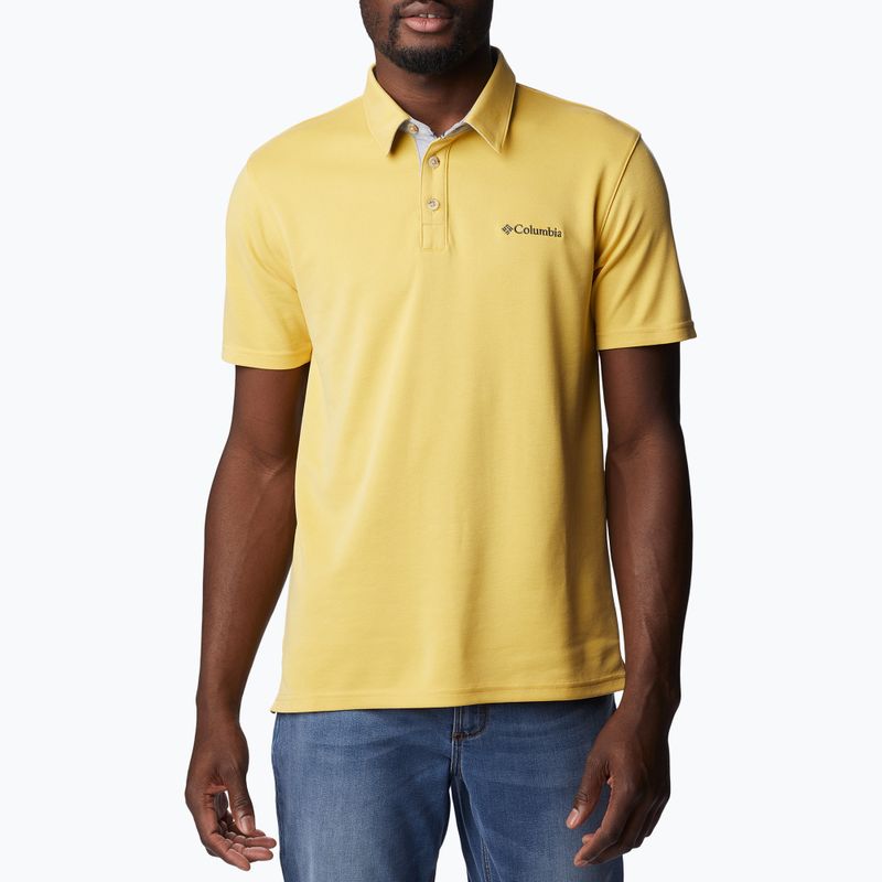 Футболка трекінгова чоловіча Columbia Nelson Point Polo golden nugget