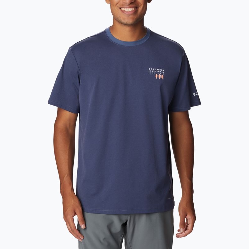 Футболка трекінгова чоловіча Columbia Legend Trail dark mountain/csc washed pines graphic