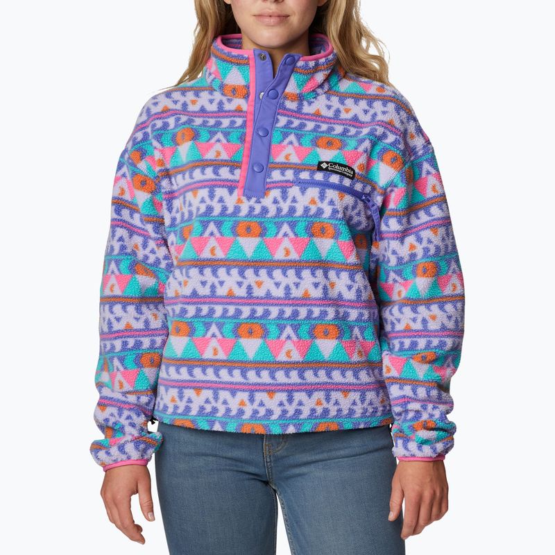Кофта трекінгова жіноча Columbia Helvetia Cropped 1/2 purple lotus/camp blanket