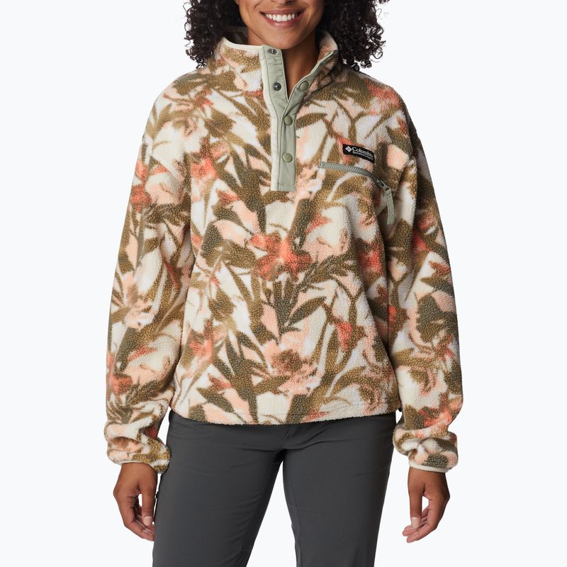 Кофта трекінгова жіноча Columbia Helvetia Cropped 1/2 chalk/floriculture 4