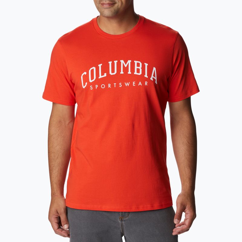 Футболка трекінгова чоловіча Columbia Rockaway River Graphic spicy/csc varsity arch graphic