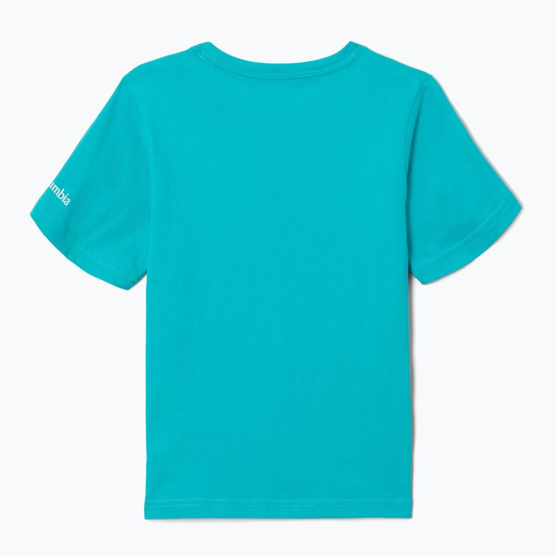 Футболка трекінгова дитяча Columbia Valley Creek Graphic bright aqua/gemscape graphic 2