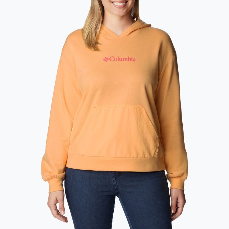 Кофта трекінгова жіноча Columbia Logo III French Terry peach wild geranium