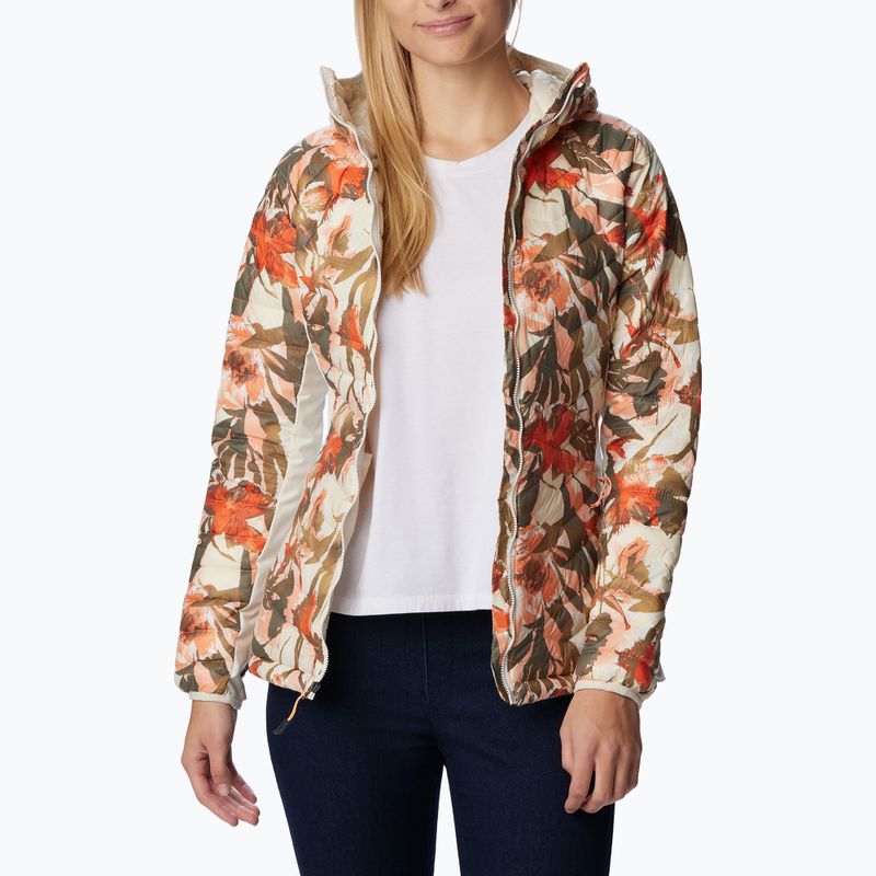 Куртка гібридна жіноча Columbia Powder Pass Hooded chalk floriculture print 3