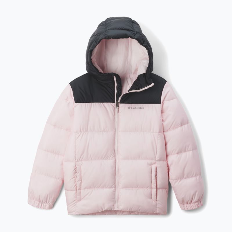 Дитяча утеплена куртка Columbia Puffect Hooded satin pink/black