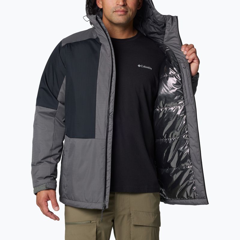 Чоловіча утеплена міська куртка Columbia Point Park II Insulated сіро-чорна 7