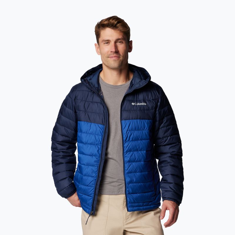 Пуховик чоловічий Columbia Powder Lite II Hooded mountain blue/ collegiate navy 4