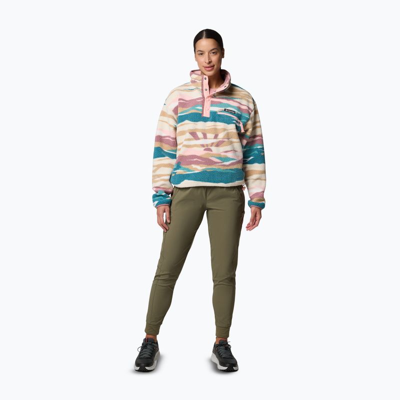 Кофта флісова жіноча Columbia Helvetia II Printed Cropped Half Snap river blue/rogue walley 2