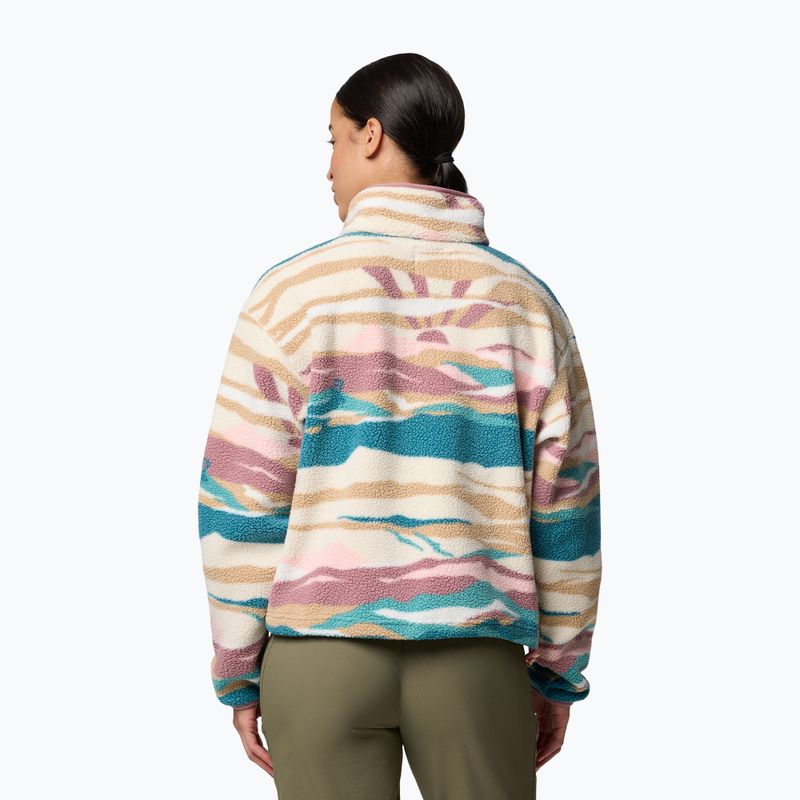 Кофта флісова жіноча Columbia Helvetia II Printed Cropped Half Snap river blue/rogue walley 3
