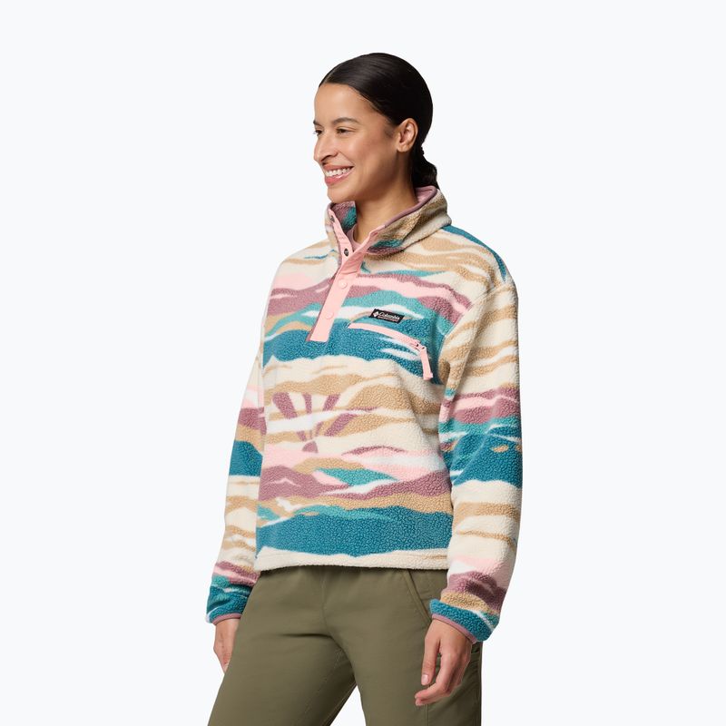 Кофта флісова жіноча Columbia Helvetia II Printed Cropped Half Snap river blue/rogue walley 4