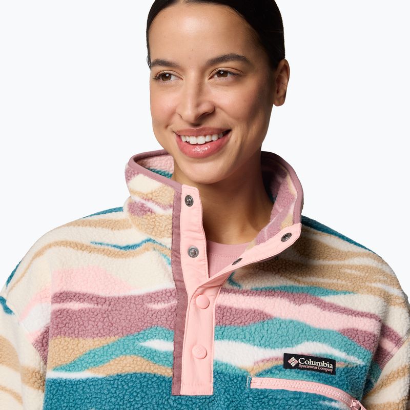 Кофта флісова жіноча Columbia Helvetia II Printed Cropped Half Snap river blue/rogue walley 5