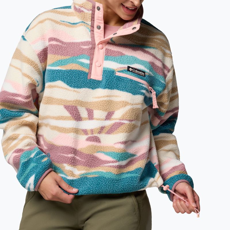 Кофта флісова жіноча Columbia Helvetia II Printed Cropped Half Snap river blue/rogue walley 6