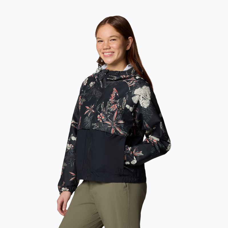 Куртка вітровка жіноча Columbia Spire Valley Printed Windbreaker black outbacked 4