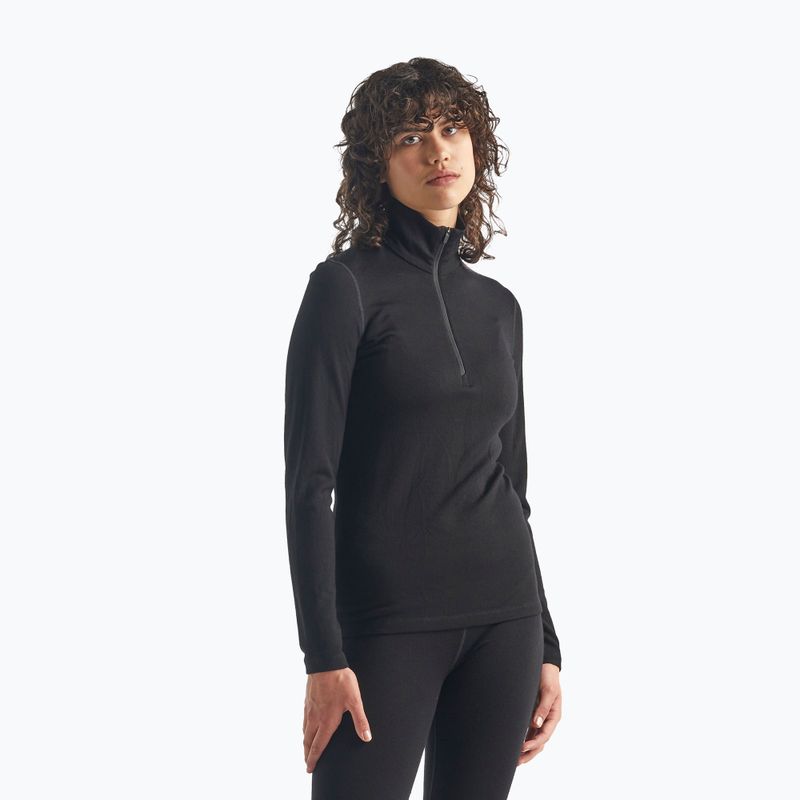 Жіноча термоактивна кофта icebreaker 260 Tech LS Half Zip чорна