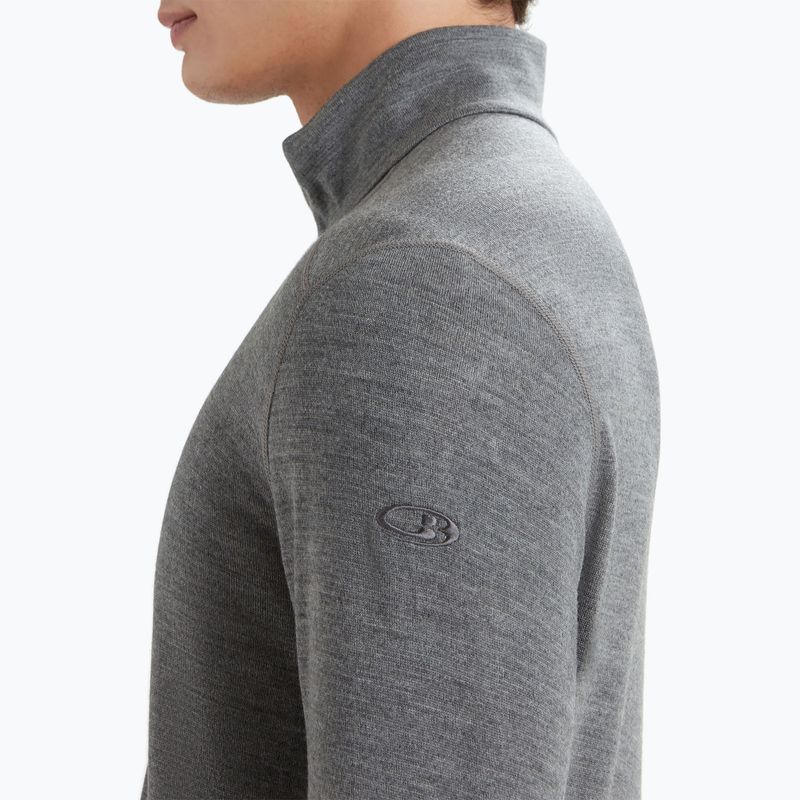 Кофта термічна чоловіча icebreaker 260 Tech LS Half Zip gritstone heather 5
