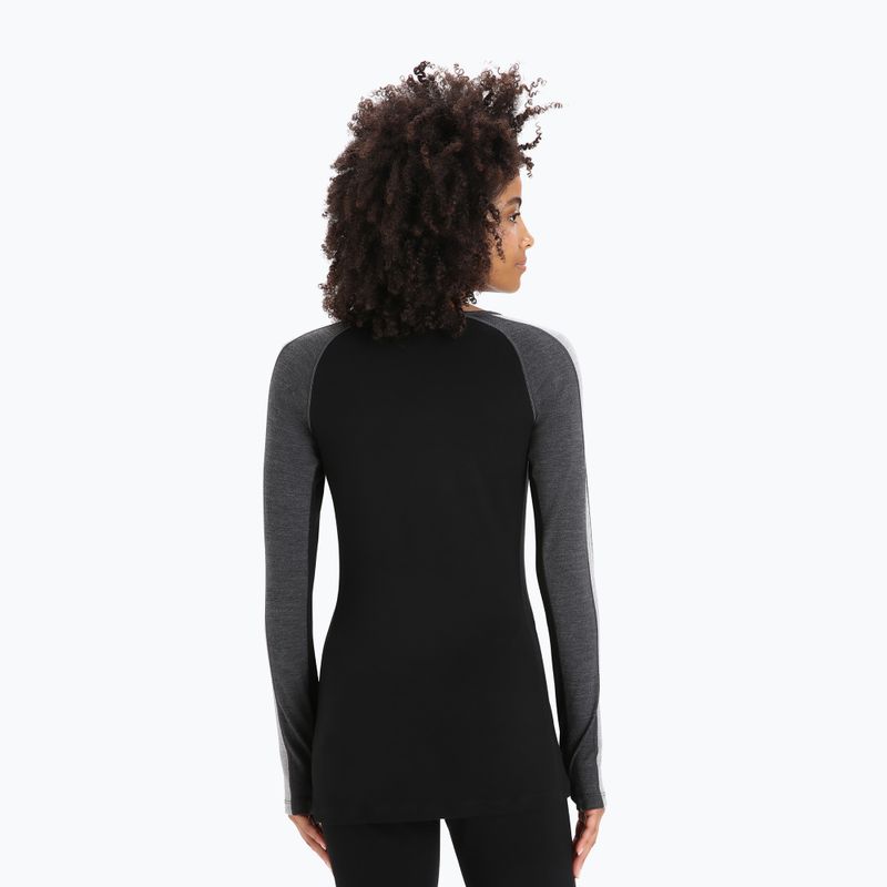Жіноча термоактивна кофта icebreaker ZoneKnit 260 jet hthr/black/metro hthr/cb 3