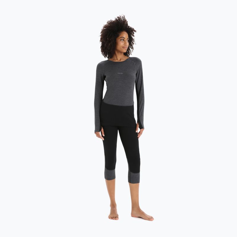 Жіноча термоактивна кофта icebreaker ZoneKnit 260 jet hthr/black/metro hthr/cb 2