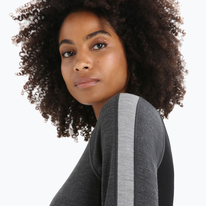Жіноча термоактивна кофта icebreaker ZoneKnit 260 jet hthr/black/metro hthr/cb 6