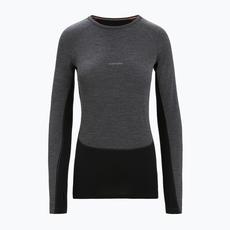 Жіноча термоактивна кофта icebreaker ZoneKnit 260 jet hthr/black/metro hthr/cb 8