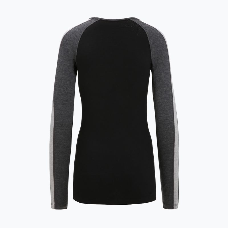 Жіноча термоактивна кофта icebreaker ZoneKnit 260 jet hthr/black/metro hthr/cb 9