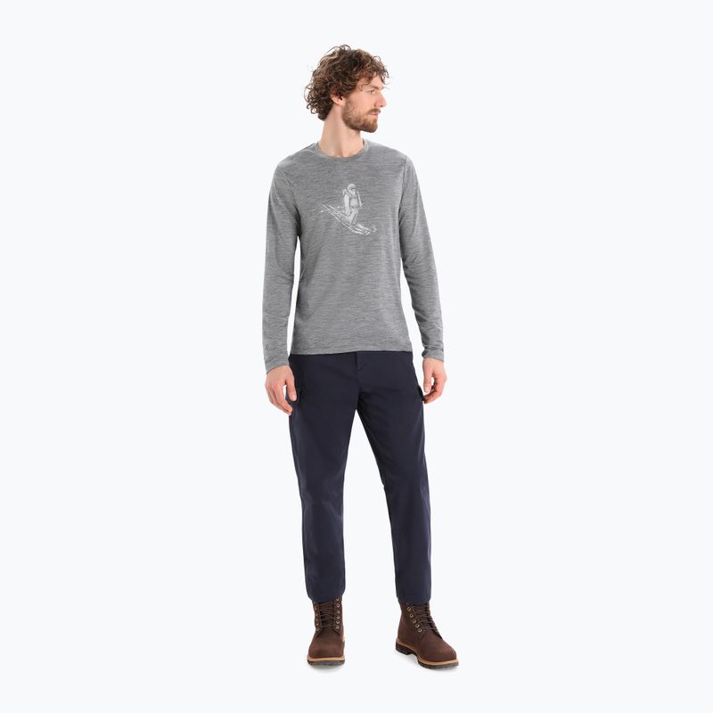 Лонгслів трекінговий чоловічий icebreaker Tech Lite II Skiing Yeti gritstone heather 3