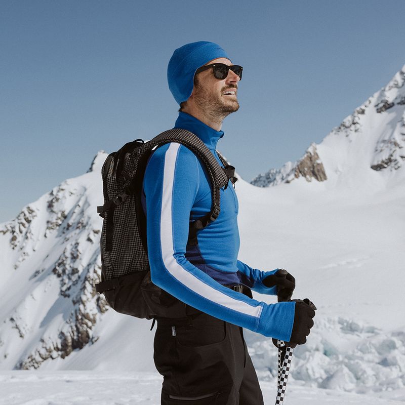 Чоловіча термоактивна кофта icebreaker ZoneKnit 260 Half Zip lazurite/royal navy/snow/cb 9