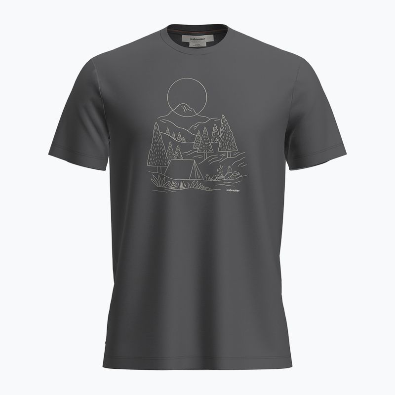 Футболка трекінгова чоловіча icebreaker Merino 150 Tech Lite III SS Sunset Camp obsidian
