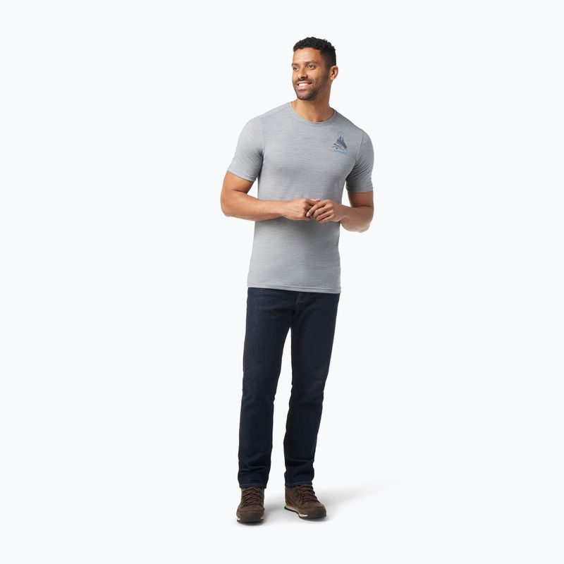 Футболка трекінгова чоловіча Smartwool Wilderness Summit Graphic Tee світло-сіра SW016673545 2