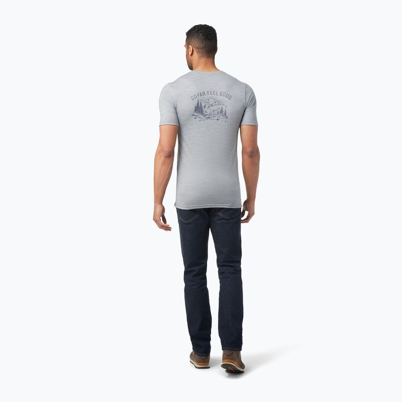 Футболка трекінгова чоловіча Smartwool Wilderness Summit Graphic Tee світло-сіра SW016673545 3