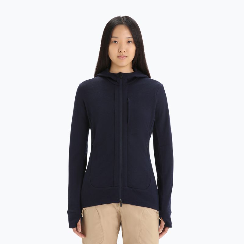 Кофта трекінгова жіноча icebreaker Quantum III Zip Hood midnight navy