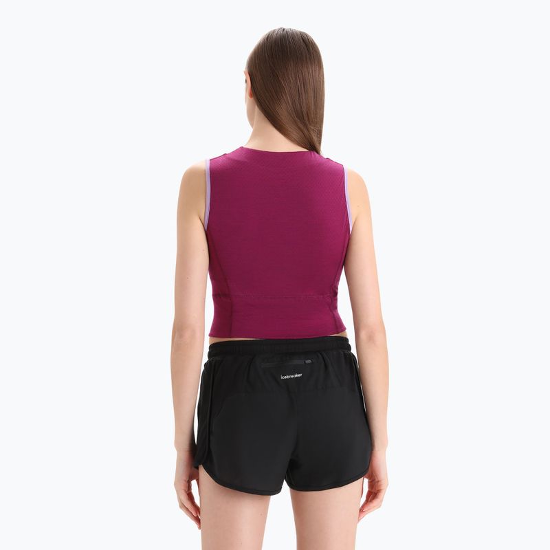 Жіноча термофутболка icebreaker Zoneknit Cropped Bra-Tank purple gaze 3
