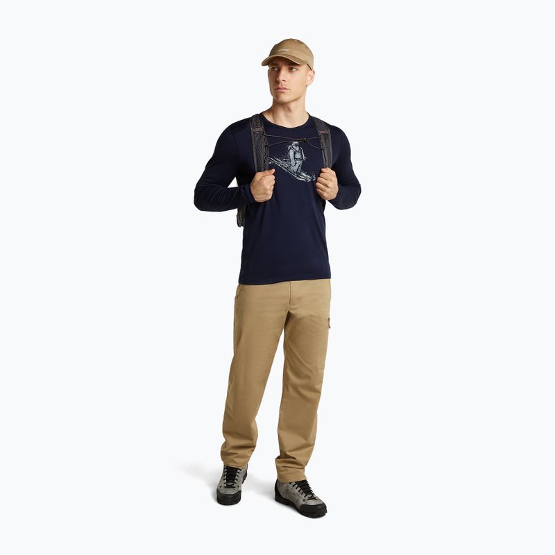 Лонгслів чоловічий icebreaker Merino 200 Oasis Crewe SkiingYeti midnight navy 2