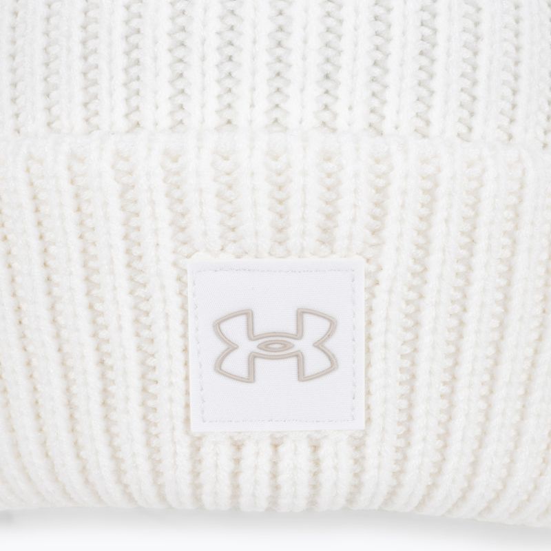 Шапка зимова жіноча Under Armour Halftime Ribbed Pom white/ghost gray 4