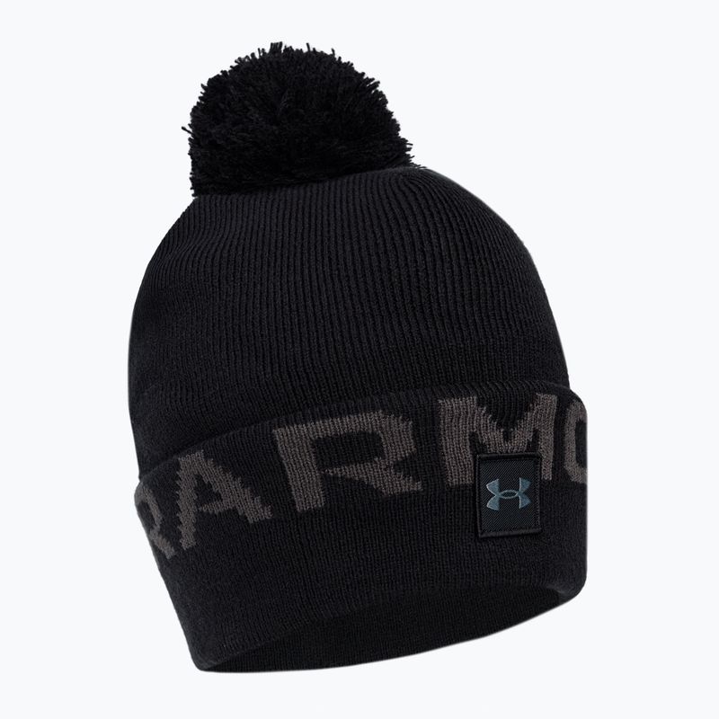Шапка зимова чоловіча Under Armour Ua Halftime Fleece Pom чорна 1373093