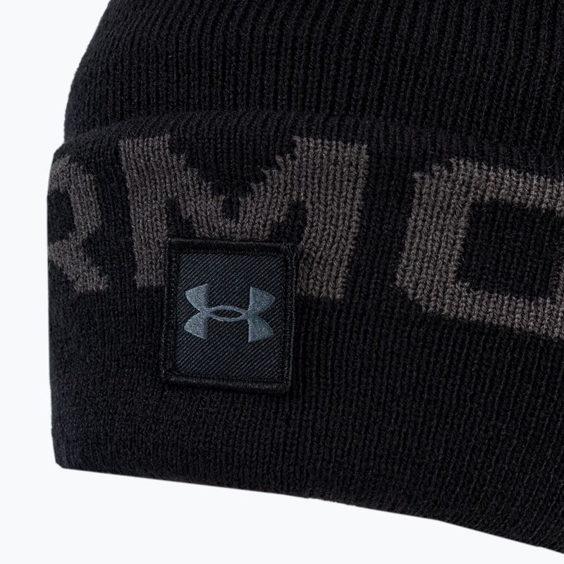 Шапка зимова чоловіча Under Armour Ua Halftime Fleece Pom чорна 1373093 3