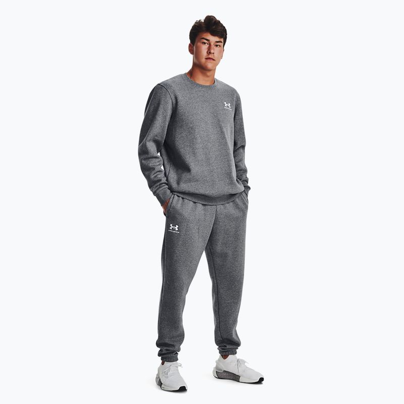 Штани для тренувань чоловічі Under Armour Essential Fleece Joggers pitch gray medium heather/white 2