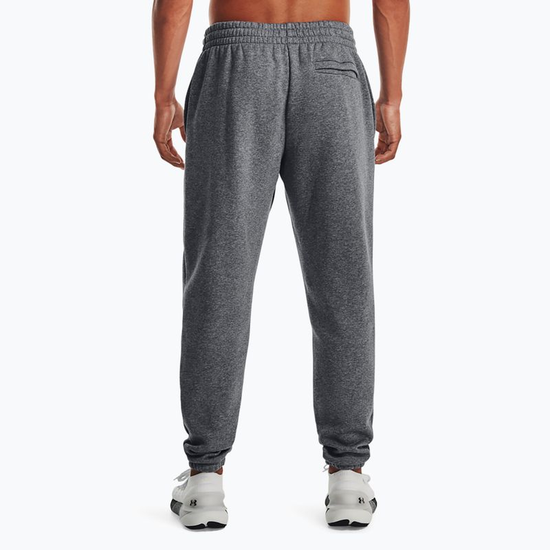 Штани для тренувань чоловічі Under Armour Essential Fleece Joggers pitch gray medium heather/white 3