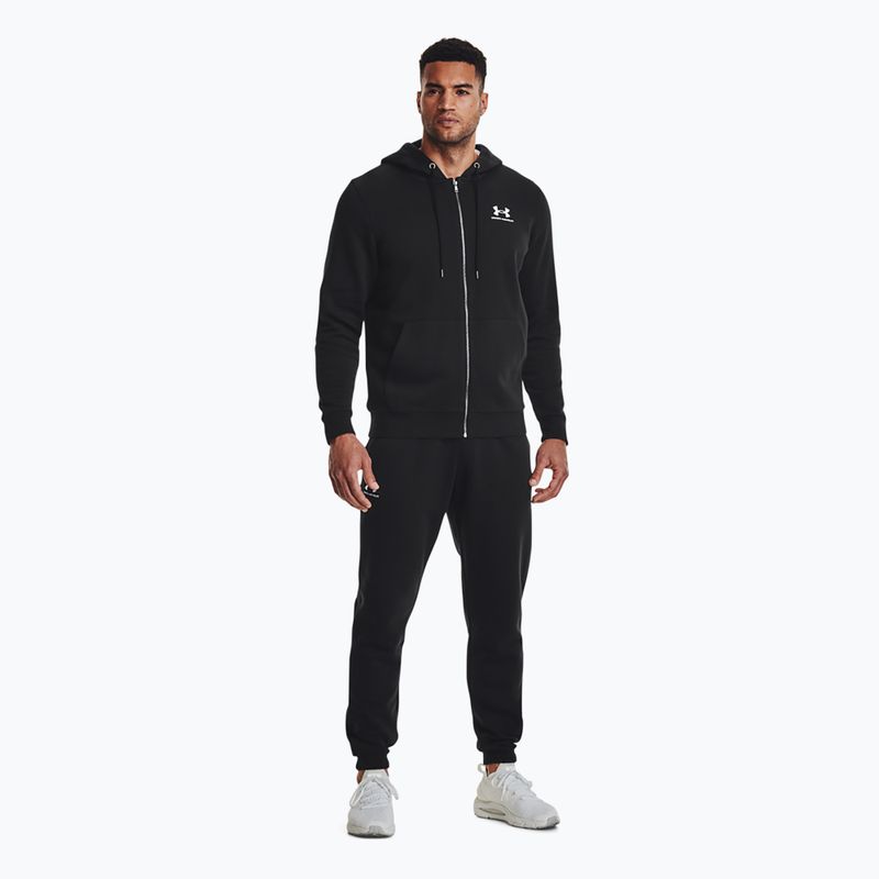 Штани для тренувань чоловічі Under Armour Essential Fleece Joggers black/white 2