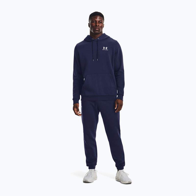 Чоловіча худі Under Armour Essential Fleece Hoodie midnight navy/white 2
