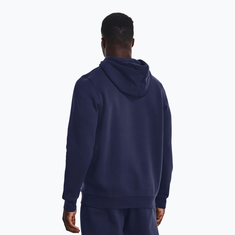 Чоловіча худі Under Armour Essential Fleece Hoodie midnight navy/white 3