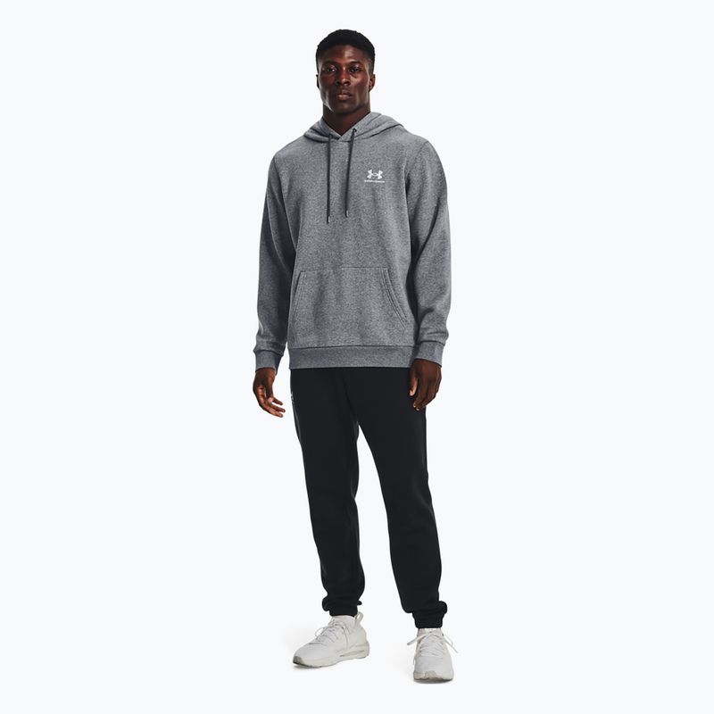 Кофта чоловіча Under Armour Essential Fleece Hoodie pitch gray medium heather/white 2