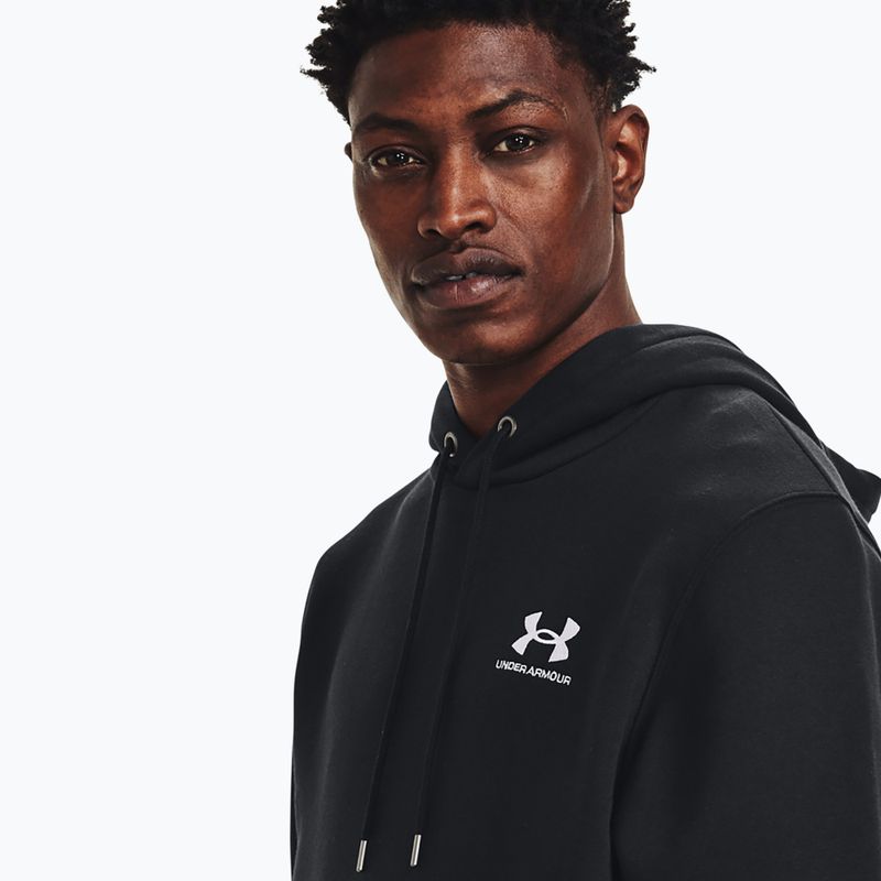 Кофта чоловіча Under Armour Essential Fleece Hoodie black/white 4