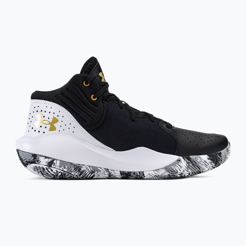 Кросівки для баскетболу чоловічі Under Armour Jet '21 black/white/metallic gold 2